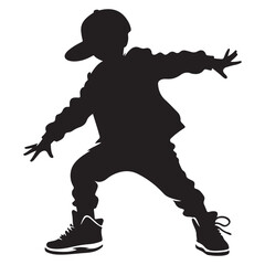 Fototapeta premium Cool Breakdancer Silhouette Vector Art Hip Hop Dance Style