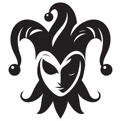 Jester Silhouette Vector Art Graphic for Carnival or Party