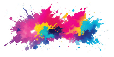 An Abstract Watercolor Masterpiece Filled with Bright, Colorful Splatters, Bold Brush Strokes, and Stunning Stains, All Blending Together on a Clean White Background to Create a Modern Artistic Effect