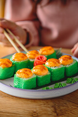 Fresh and delicious sushi with interesting toppings