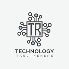 initial monogram for technology logo with squire style design