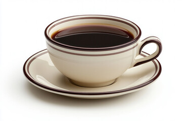 Obraz premium A delightful image of a coffee cup placed on a white background, emphasizing simplicity.