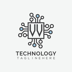 initial monogram for technology logo with squire style design