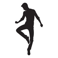 Cool Silhouette Man Dance Illustration Performing Vector Design Art