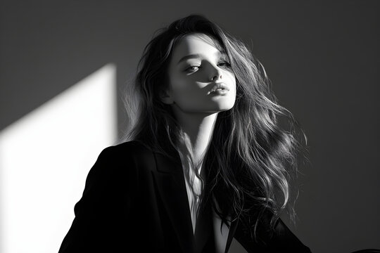 Monochrome Elegance: A Dance of Shadows and Style in High-Fashion