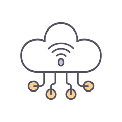 CLOUD COMPUTING vector icon stock illustration