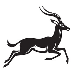 Majestic Silhouette of Impala Leaping Vector Illustration for Your Project