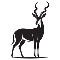 Elegant Impala Standing Tall A Vector Silhouette for Designers