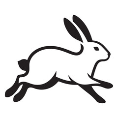 Running Rabbit Vector Silhouette Image for Design and Crafts