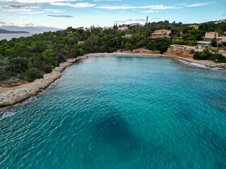 Aerial View of Marina with Yachts and Sailboats in Greece