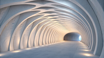 Naklejka premium Ethereal Passage A Futuristic Organic Tunnel 