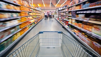 shopping cart in supermarket