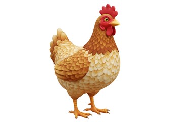 Fototapeta premium Hen Illustration Representing Farm Life and Rural Simplicity white background 