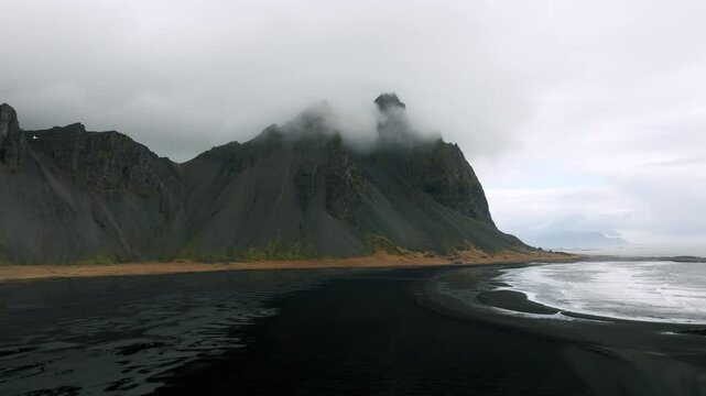 Flying over the landscape of Iceland during daytime