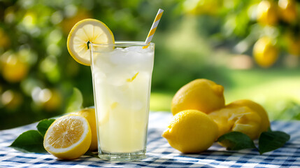  sunny lemonade picnic, p: a refreshing glass of lemonade in a bright,
