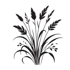 Silhouette Wild Grass Vector Illustration for Nature Inspired Projects