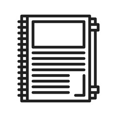 Spiral Notebook icon vector image. Suitable for mobile apps, web apps and print media.