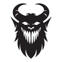 Terrifying Krampus Silhouette Vector Illustration for Halloween and Dark Designs