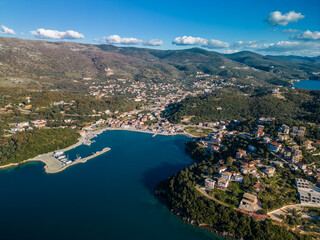 Aerial View of Luxury Coastal Resorts and Villas in Greece