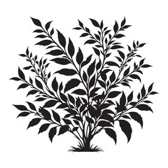 Naklejka premium Bush Silhouette Vector Illustration for Garden and Nature Designs