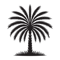 Palm Tree Silhouette Vector Illustration Tropical Island Holiday Design