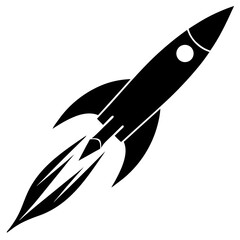 black and white rocket