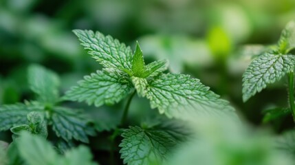 Be Nice to Nettles Week Close-up of vibrant green nettle leaves in natural setting