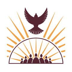 Fototapeta premium Dove, Holy Spirit, Sunrise, Faith, Community, Religion, Spirituality, Peace, Hope, Symbol