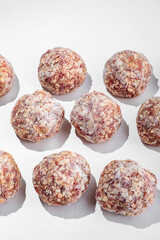 Dumplings with filling, frozen for cooking and frying