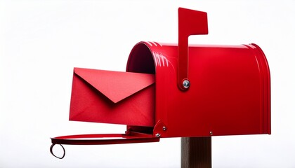 red mailbox with letter