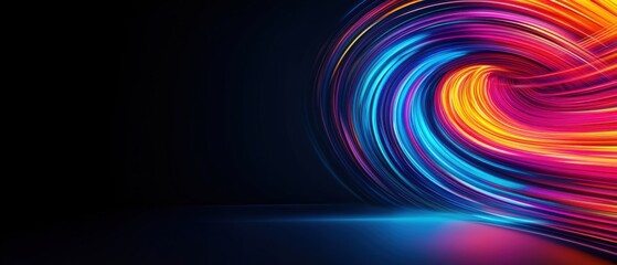 Obraz premium Abstract background with vibrant colorful light trails, dynamic energy flow, and modern technology concept