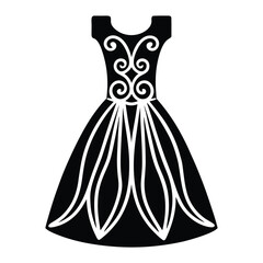 ornamental dress white background.