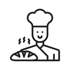 Baker icon vector image. Suitable for mobile apps, web apps and print media.