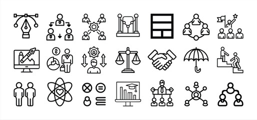 Human Resources & Teamwork Icon Set