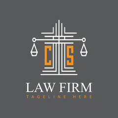 modern law firm justice logo design vector graphic template.	