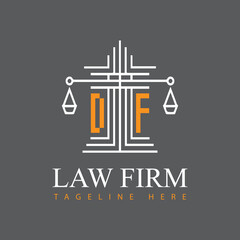 modern law firm justice logo design vector graphic template.	
