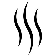Rising Heat Haze, Three Black Wavy Lines on White