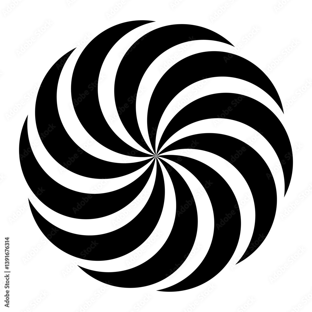 Poster Dynamic, abstract spiral illusion creating a sense of motion and depth