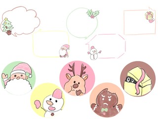 クリスマス　ふきだし　アイコンセット