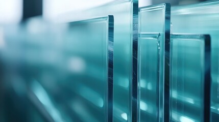 Transparent Glass Sheets in Various Thicknesses on Display
