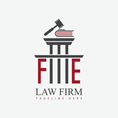 modern law firm justice logo design vector graphic template.	