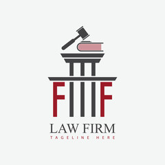 modern law firm justice logo design vector graphic template.	