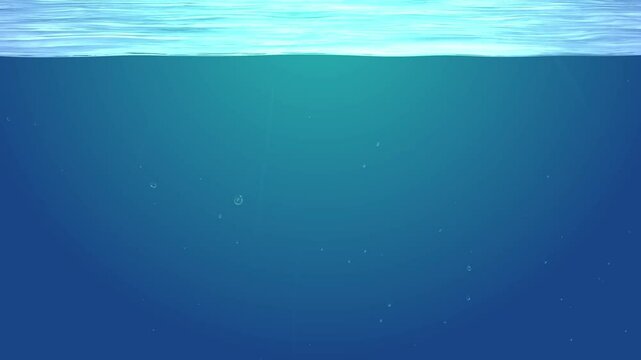 横から見た水中のア二メーション