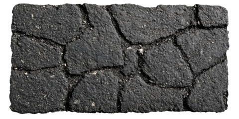 cracked asphalt texture on transparent background