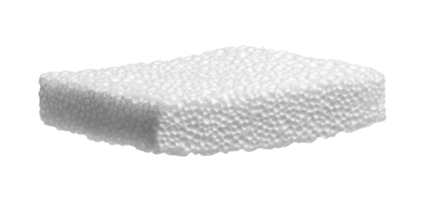 white polystyrene foam block isolated on white background
