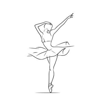 recommend clip art: Elegant ballerina line art drawing, Minimalist line art illustration of a ballerina dancing gracefully in a tutu, perfect for dance and performing arts themes.
                    
                    