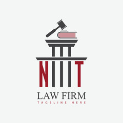 modern law firm justice logo design vector graphic template.	