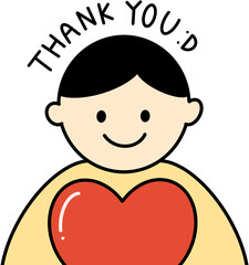 감사하는 남자아이 