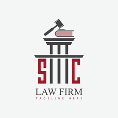 modern law firm justice logo design vector graphic template.	
