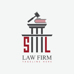 modern law firm justice logo design vector graphic template.	